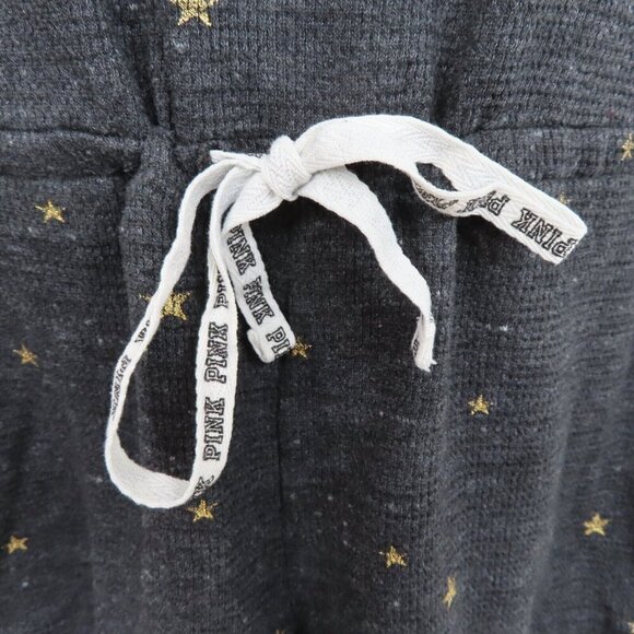 PINK Victorias Secret Medium Gold Ribbed Snap Front Long Sleeve Lounge Romper - Picture 5 of 11